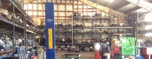 view of the used auto parts in the shop